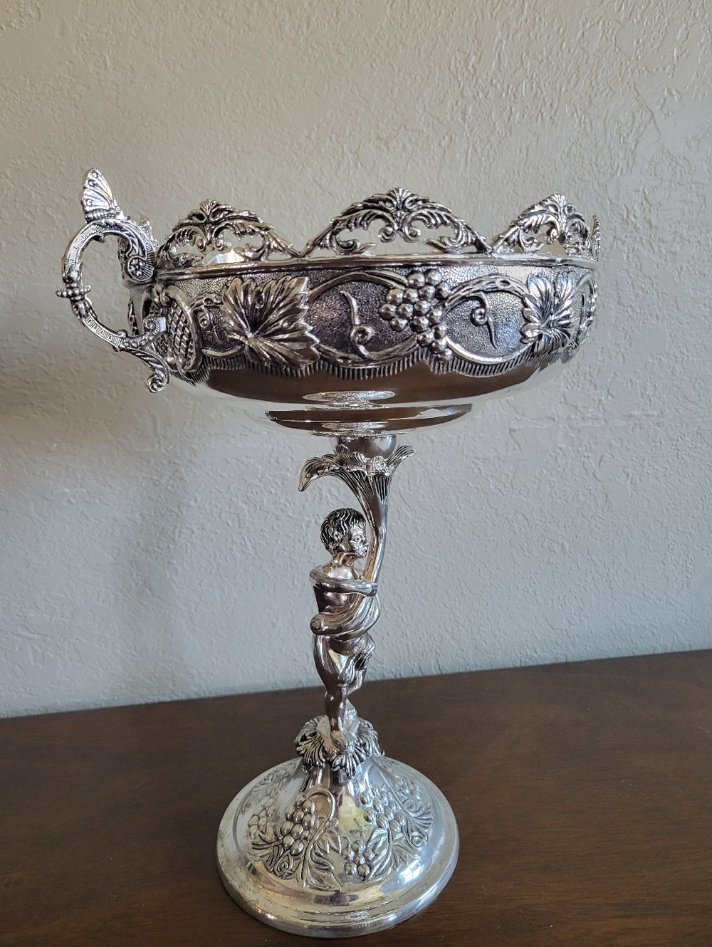 Victorian-Style Silver Decorative Compote Bowl